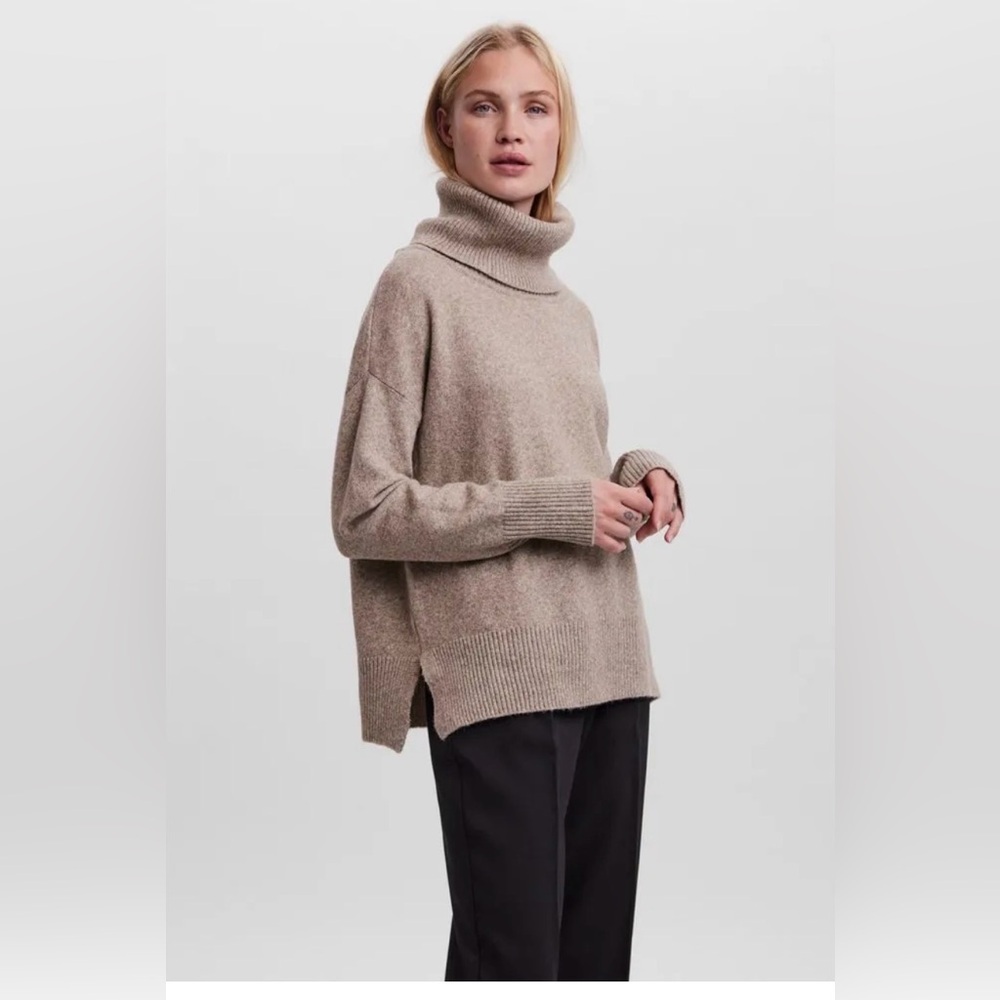 Well-Loved XL Vero Moda Cashmere-Like Cowl Neck Sweater, Mauve